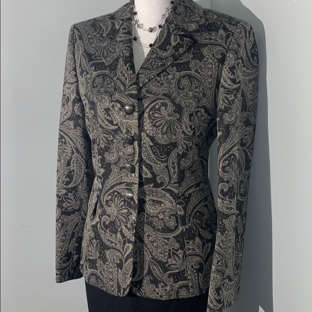 Le Suit Paisley Blazer Suit size 10P - Picture 3 of 11